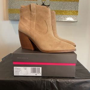 Vince Camuto Tan Suede Ankle Boots